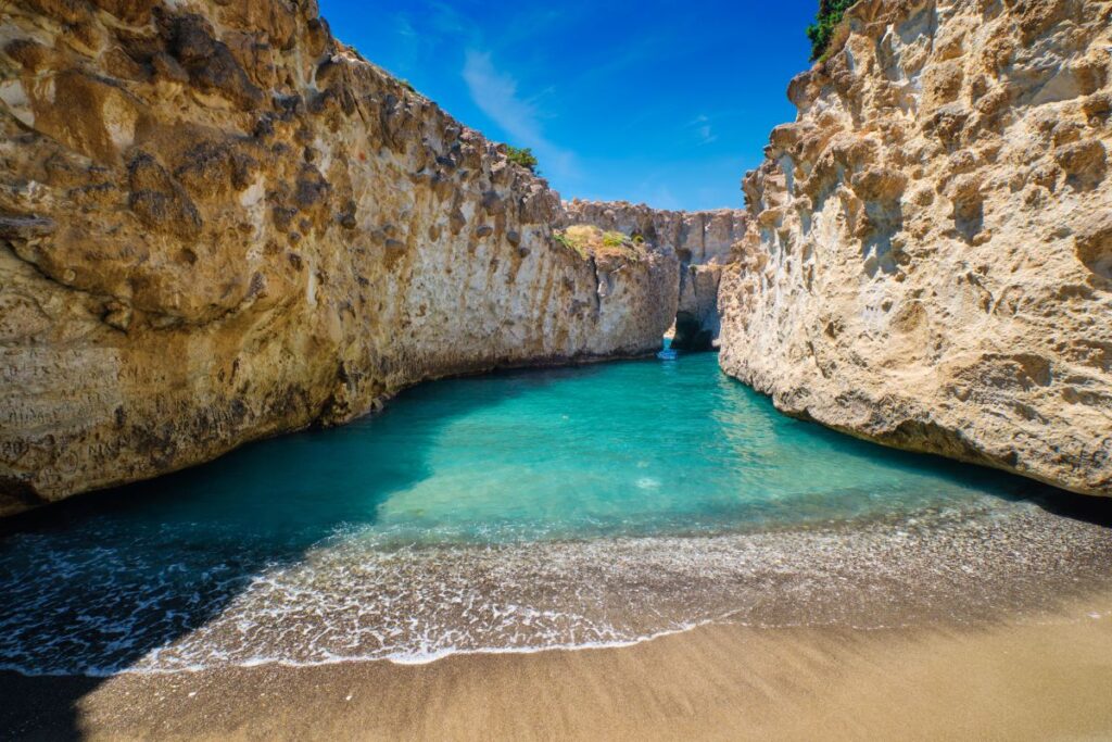 Papafragas Beach in Milos Island, Greece