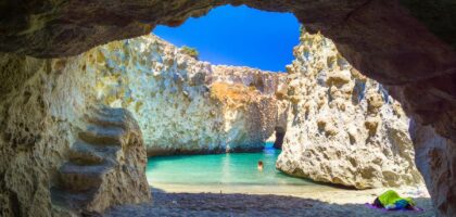Cave of Papafragas Milos, Cyclades Greece