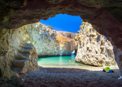 Cave of Papafragas Milos, Cyclades Greece