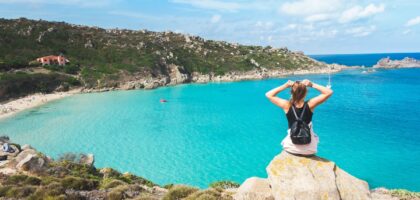 Woman enjoying Sardinia